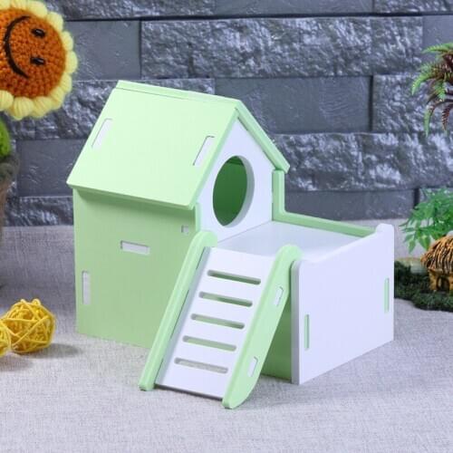 Cute Mini Small Animal Pet Hamster House Nest Rabbit Hedgehog Pet Sleeping Log Cabin Animal Sleeping House Supplies Toys Gift