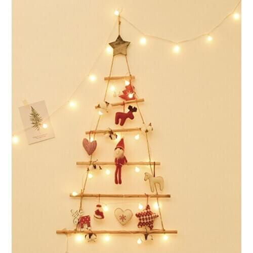 Nordic Style DIY Wooden Christmas Tree Artificial Fake Ornaments Wall Decoration New Year 2021