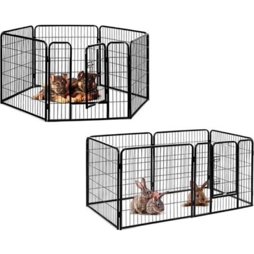Foldable Assemble Dog Rabbits Guinea Pig Cage Playpen Pet Iron Fence Puppy Kennel House Training Space Cages High Quality HWC