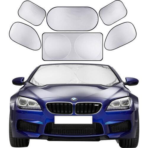 Windshield Sunshade 6 Pieces Car Sun Shade Side Front Rea Window Shades UV Rays Sun Visor Protector Keeps Vehicle Cooler New