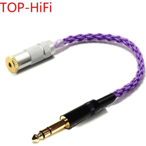 TOP-HiFi 6.35mm TRS Male to 2.5mm TRRS Balacned Female Audio Adapter Cable Silver plated 2.5mm to 6.35mm Adapter Connector