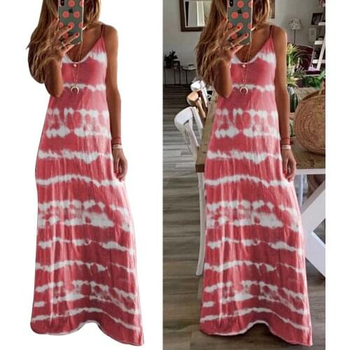 Womens Sling Dress with Loose Printed Vest and Dress