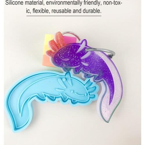 1 Pc Blue Giant Salamander Keychain Resin Molds Animal Pendant Mold Silicone Moulds For DIY Epoxy Resin Jewelry