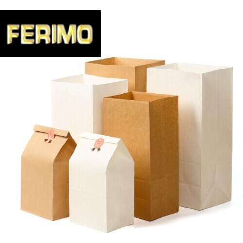 10/20pcs Brown Kraft Paper bag Gift Bags packing Biscuits Food bread Cookie Nuts Snack Baking Package Takeout Eco-friendly Bag66
