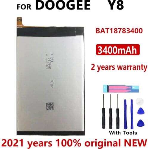 100% Original 3400mAh BAT18783400 Replacement Parts battery For Doogee Y8 Phone High Quality Batteries +Tools