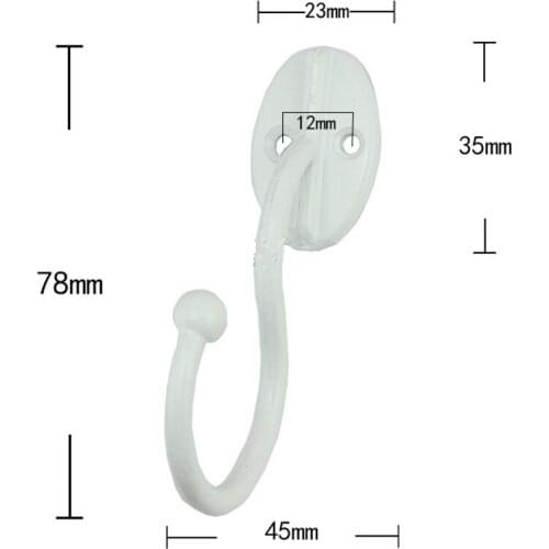 Wholesale White Alloy Door Hanger "S" Hooks Vintage Bathroom Wall Hanger Hats Bag Keychain Hook Coat Wall Hooks,78mm,20Pcs