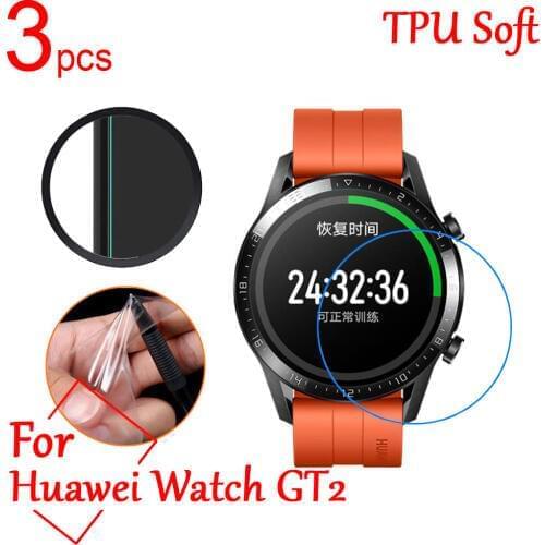 3pcs Ultra Clear TPU Soft LCD Full Screen Protectors cover For Huawei watch GT GT2 42MM 46MM Smart sports Watch Protective Film