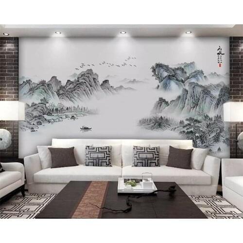 Beibehang Custom wallpaper Chinese artistic conception abstract ink landscape living room TV background wall murals 3d wallpaper