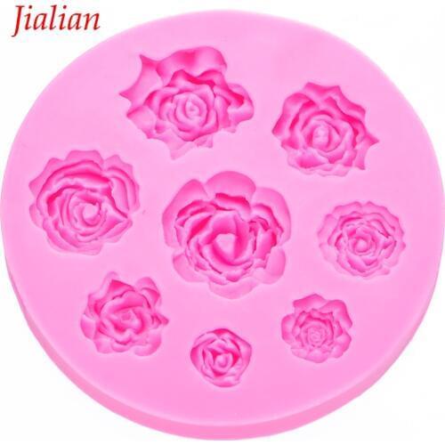 3D Rose Shaped DIY fondant cake silicone mould chocolate confectionery accessories cupcake decoration kitchen Baking tool 0049