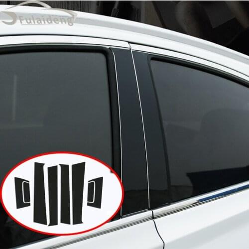 8pcs For honda HR-V Vezel 2016-2020 Black Door B,C Pillar Mirror Plate Molding Car Styling Accessories