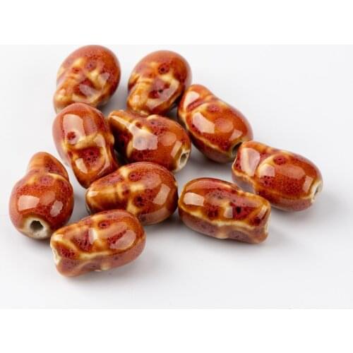 16# 20pcs Skull Shape Quality Ceramic beads for bracelet making round Unique Ceramics Beads Wholesale #A424C