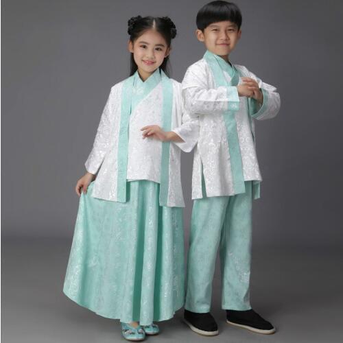 Chid Chinese Ancient Hanfu Clothing Traditional Costume for Performance Boy Chinese National Student Tang Qing Dynasty Clothes 9