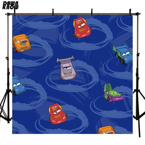 DAWNKNOW Cartoon Racing Car Backdrop Photography Background Tapestry Baby Birthday Party Decoration Photo Studio Customize