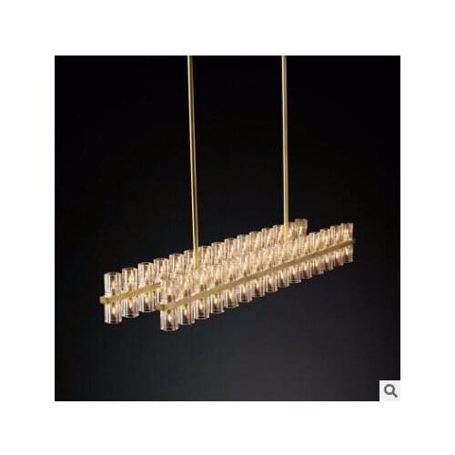 Chandelier villa chandelier modern American living room crystal chandelier restaurant minimalist bedroom retro crystal lamp