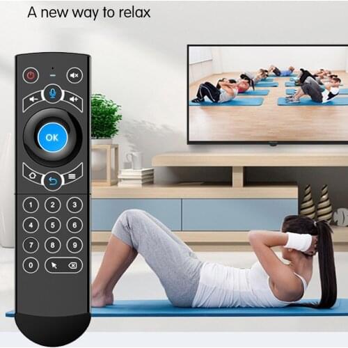 KEBIDU High Tech 2.4G Smart Voice Remote Control Backlit Gyro Wireless Air Mouse IR Learning for X96 Mini H96 MAX Android TV Box