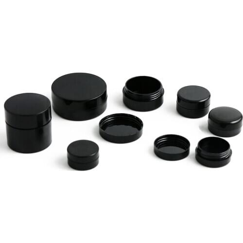 100 x Travel Small 1g 2g 3g 5g 10g 20g jars Pot Box Makeup Nail Art Cosmetic Bead Storage Container Black Portable Cream Jar