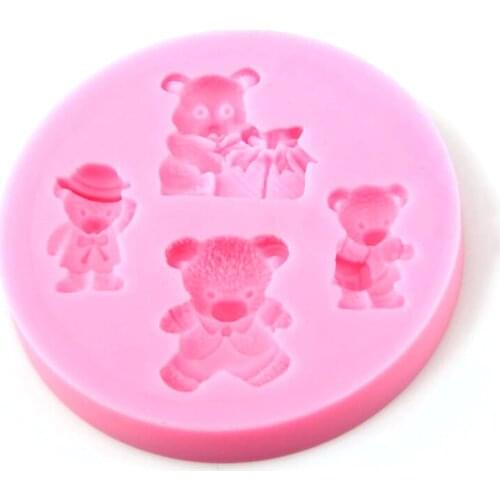 MINI Lovely Cute Bear Shape Fondant Cake Molds Tools Soap Chocolate Mould Bakeware JH016