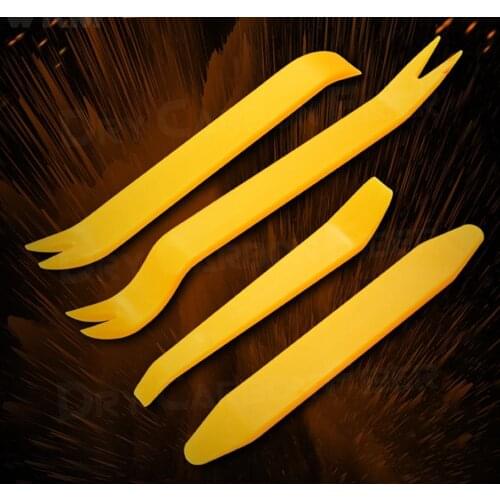 4Pcs Pry Set Auto Door Clip Panel Trim Removal Tool Kits Navigation Disassembly Seesaw Car Interior Plastic Seesaw Conversion