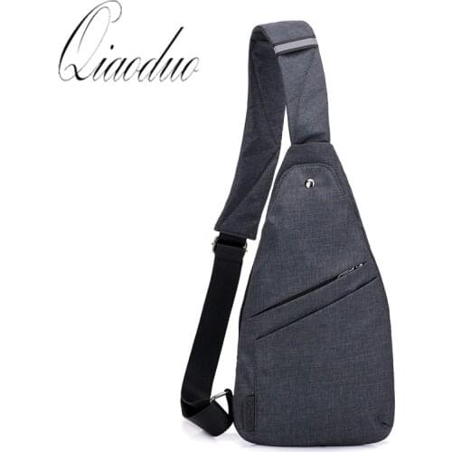 Qiaoduo Mens anti-theft chest bag new shoulder bag boy waterproof travel bag large capacity outdoor slim mini crossbody bag