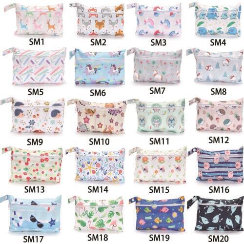 Small Wet Bag 15*22.5 cm Washable Reusable Cloth diaper Nappies Bags Waterproof Swim Sport Travel Carry bag