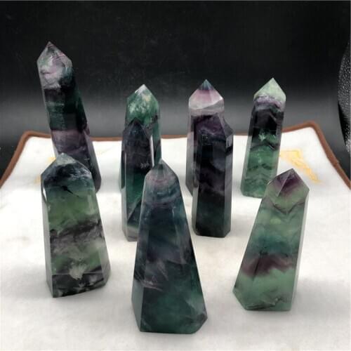 Wholesale natural rainbow fluorite crystal points healing crystal Wand