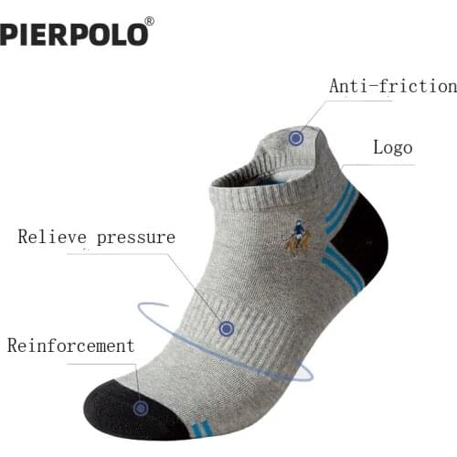 PIER POLO Socks Men Brand Summer Casual Cotton Socks Calcetines mujer Embroidery Ankle Socks For Men 5Pairs/lot