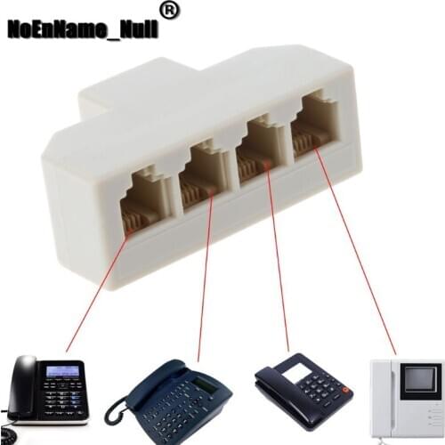 1PC RJ11 Splitter 3 Way Adapter 1 M to 4 F RJ-11 6P4C Phone Jack Splitter dropshipping