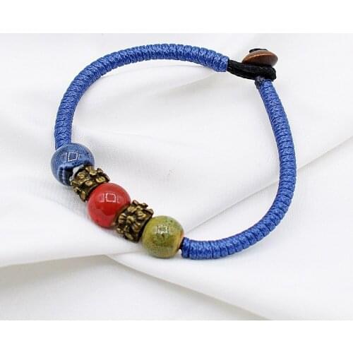 Retro National Storm, Fresh Student Gift Of Simia Primary School, Literary And Artistic Hand Decoration, Ceramic Woven Bracelet