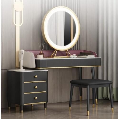 Nordic marble dressing table storage cabinet integrated dressing table bedroom net red ins style modern and simple