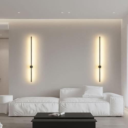 Nordic led wall lamp modern black line sconce simple living room sofa background bedroom bedside decorative Lighting Fixture