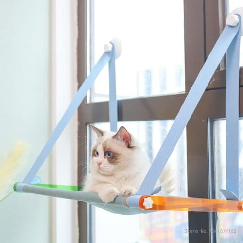 Cute Pet Hanging Beds Bearing 18kg Cat Sunny Window Seat Mount Pet Cat Hammock Comfortable Cat Pet Bed Shelf Seat Beds