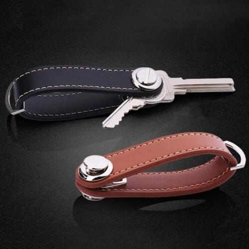 High Quality Keychain Key Organizer Leather Compact Key Holder Secure Locking Pocket Key Chain Creative Key Storage Case