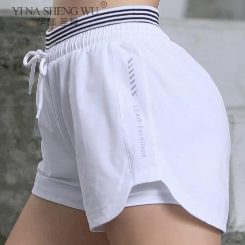 Women High Waist Stretch Athletic Workout Active Fitness Volleyball Shorts 2 in 1 Running Double Layer Sports Shorts Sportswear