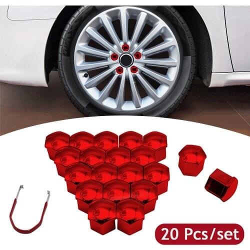19mm 20 Pieces Car Wheel Nut Caps Protection Covers Caps Anti-Rust Auto Hub Screw Cover Car Tyre Nut Bolt Exterior Decoration