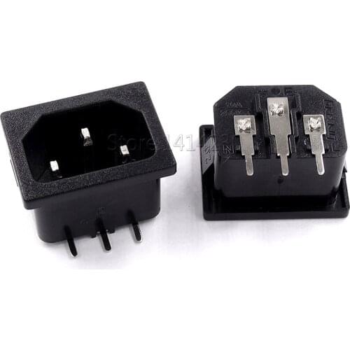 5Pcs AC05A Power Socket Three-core Buckle Type BX120A 90 Degree Elbow Plug Board 10A 250V