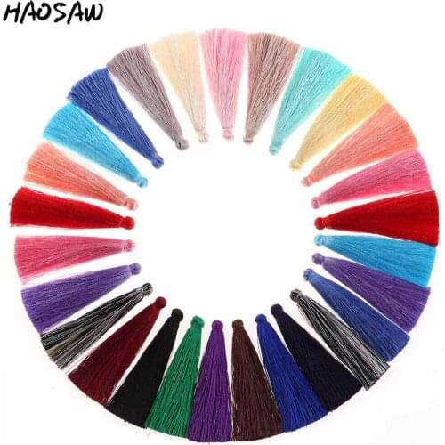 6.5CM 10Pcs/Lot Polyester Silk Tassel Fashion Charms Pendants Material For DIY Necklace Earrings Accessories/Jewelry Findings