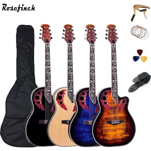 41 inch Acoustic Guitar 6 String Electric Guitar Solid Spruce Folk Guitar Rosewood Fingerboard Crack Guitar AGT152