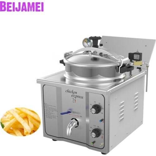 BEIJAMEI Fast Food Shop Deep Fryer Electric Pressure Fryer Machine 16L Commercial Chicken Potato Chips Fryer