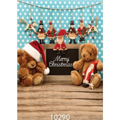 Children and Kid Backdrops Merry Christmas Photography Backdrops Santa Claus Backgrounds for Photo Studio Wooden Floor 3D Vinyl