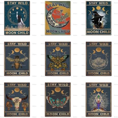 Stay Wild Moon Child, Vintage Posters, Bedroom Art, Spiritual Art Living Room Wall Art Prints Home Decor Canvas Unique Gift