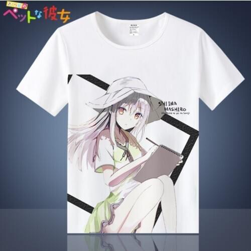 Anime Sakurasos Pet Girlfriend Cosplay T Shirt The Pet Girl of Sakurasou Shiina Mashiro Summer T-Shirt Cartoon Top Tee Costume