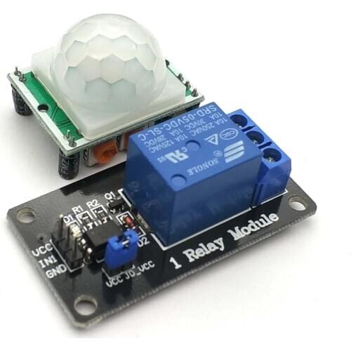 HC-SR501 SR501 Human Infrared Pyroelectr Sensor PIR + 5V 1 Channel Relay Module