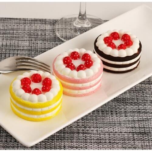 6*3.5CM SlowRebound Soft PU Mini Simulation Cakes Model Artificial Foods Fake For Shop Home Dining Decoration Key Pendant