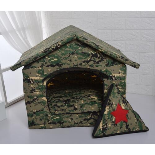Camouflage outdoor pet house comfortable kennel cotton dog tent