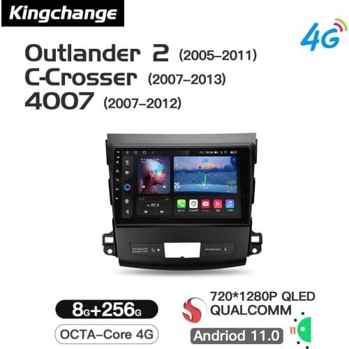 Kingchange Android 11 Car Citroen C-Crosser 2007-2013 Video Player Navigation For Mitsubishi Outlander 2005-2011 Radio Stereo