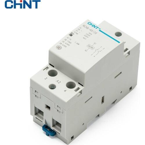 CHINT Guide Type Two Normally Open 2P 40A Household Small-sized Single-phase Communication Contactor NCH8-40/20 220V