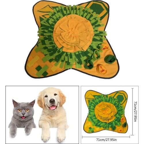 Feeding Dog Sniffing Mat Pets Puppy Nose Work Training Pad Non Slip Food Dispenser Puzzle Carpet Game Toy for Washable
