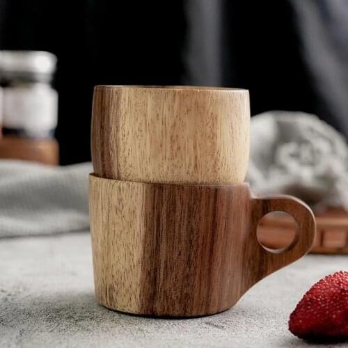 Whole Wood Coffee Tea Mug Beer Milk Water Bottle Cup 101-200ml