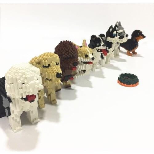 Mini Micro Blocks Dog cat Animals fruits Diamond brick Model building kit creative Cartoon elephant apple Tiger pet insects sets