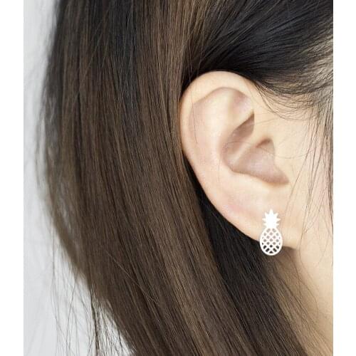 Minimalist Pineapple Earrings For Women Earings Fashion Jewelry Gold color Stainless Steel Ananas Accessories Best Friend Gift